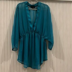 Teal Swim Coverup by Ashley Stewart Size 14W NWOT